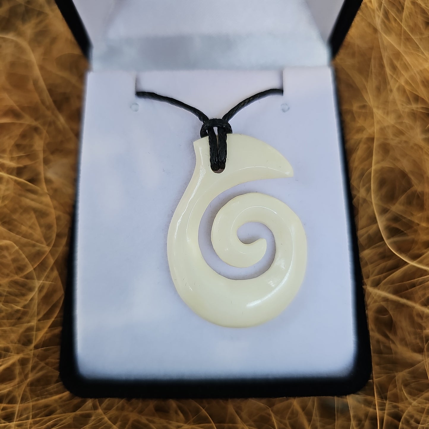 Handcarved Bone Koru Pendant - Rivendell Shop