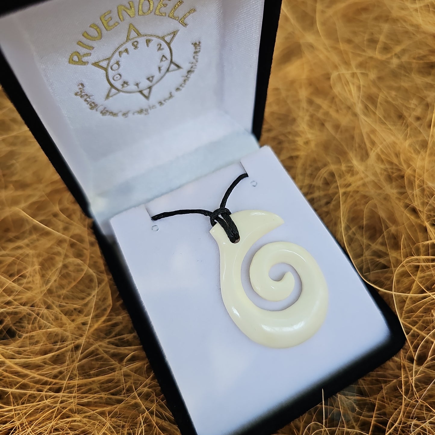 Handcarved Bone Koru Pendant - Rivendell Shop