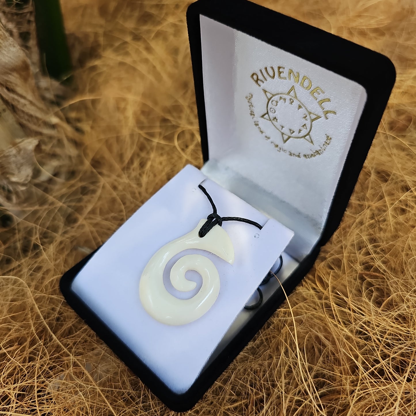 Handcarved Bone Koru Pendant - Rivendell Shop