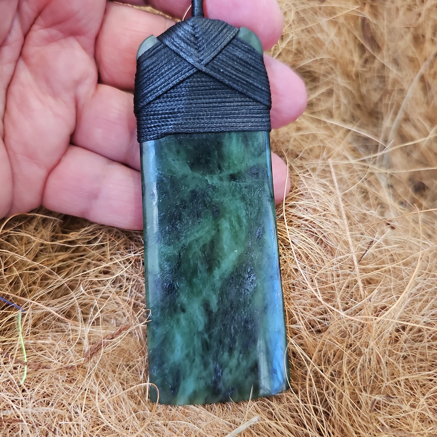 Extra Large Greenstone Pendant 105x40 mm - Rivendell Shop