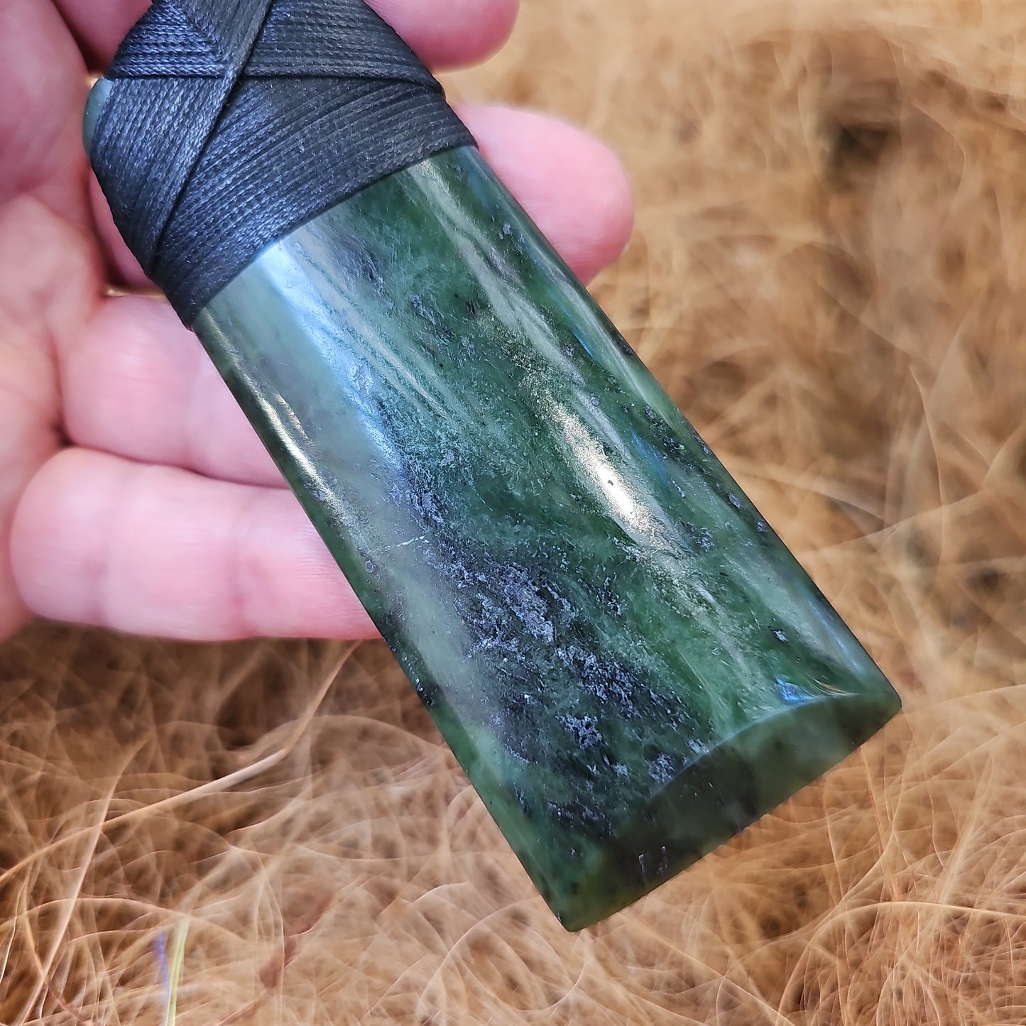 Extra Large Greenstone Pendant 105x40 mm - Rivendell Shop