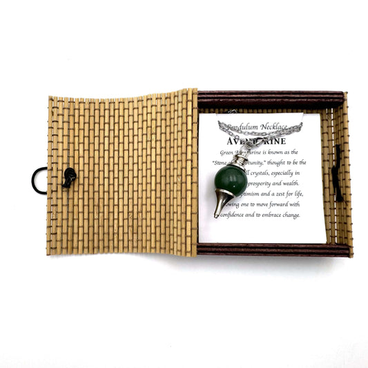 Pendulum Necklace- Green Aventurinre