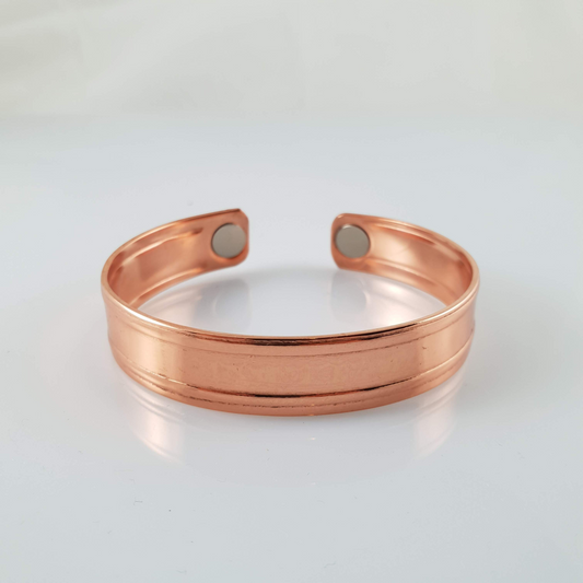 Handmade NZ Pure Copper Bracelet with Stripe - Rivendell Shop