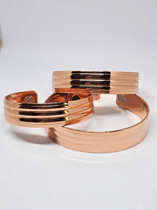 Handmade NZ Pure Copper Bracelet with Stripes - Rivendell Shop