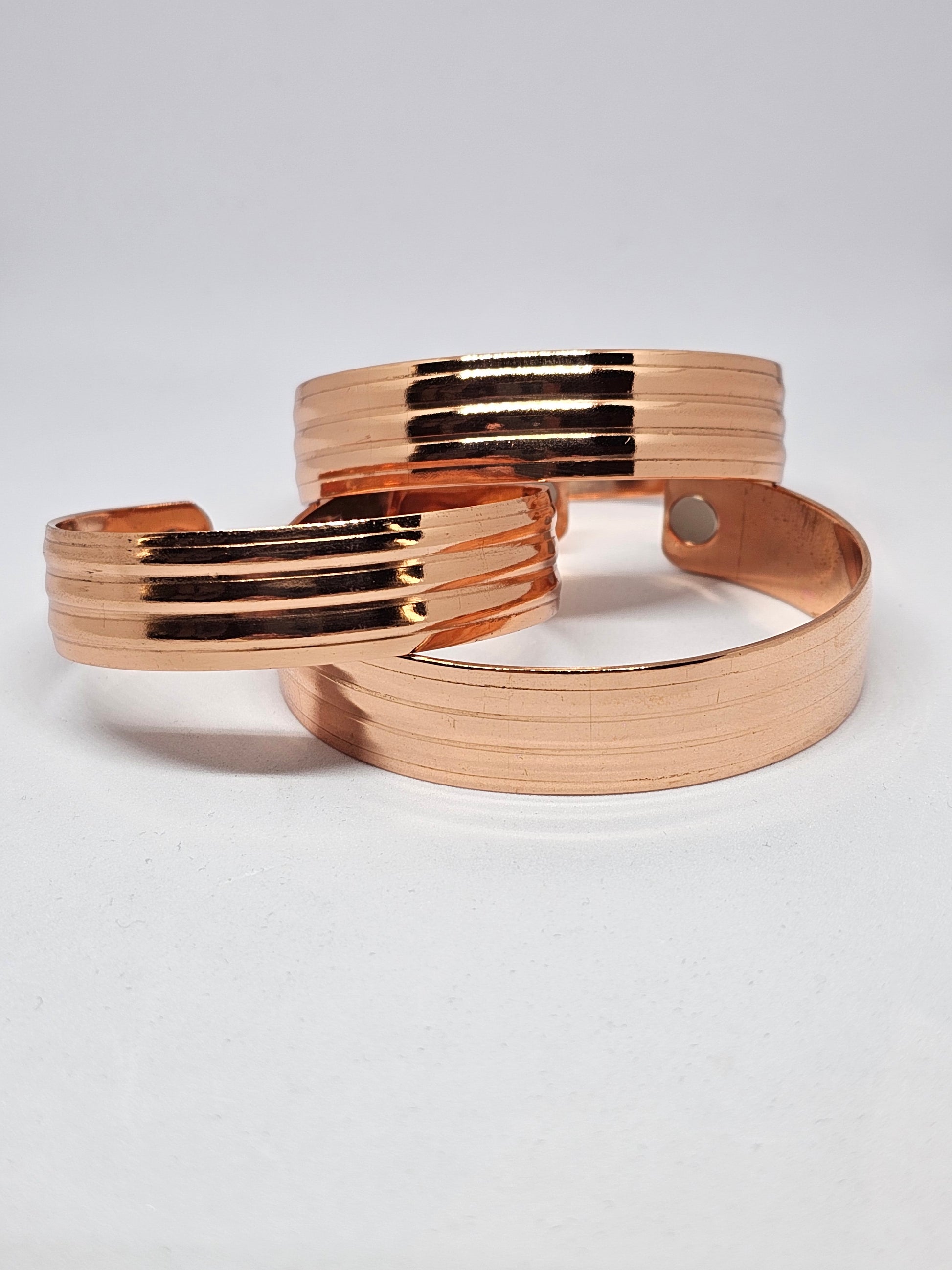 Handmade NZ Pure Copper Bracelet with Stripes - Rivendell Shop
