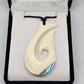 Handcarved Bone Pendant with Paua - Rivendell Shop