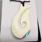 Handcarved Bone Pendant with Paua - Rivendell Shop