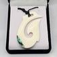 Handcarved Bone Pendant with Paua - Rivendell Shop