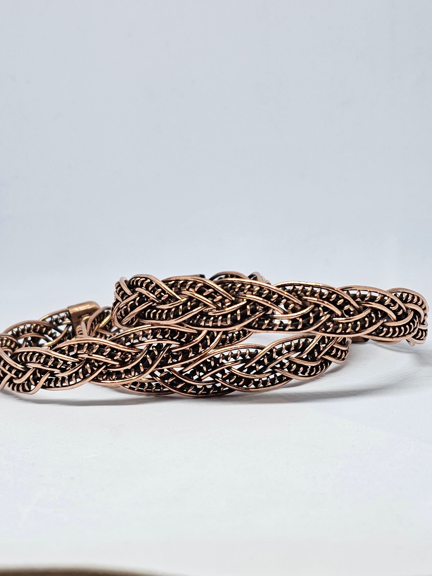 Plaited Woven Pattern Copper Magnetic Bracelet - Rivendell Shop