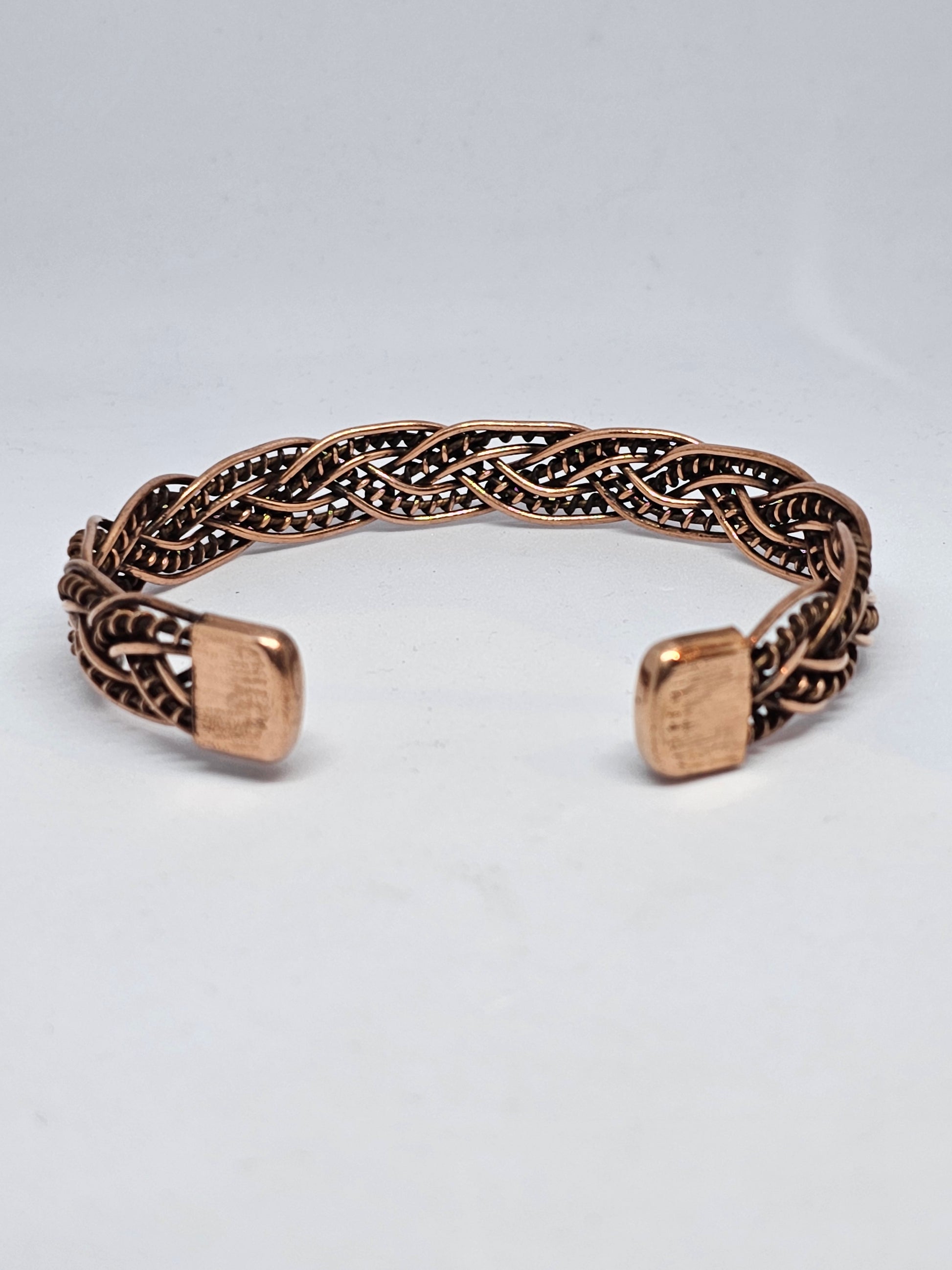 Plaited Woven Pattern Copper Magnetic Bracelet - Rivendell Shop
