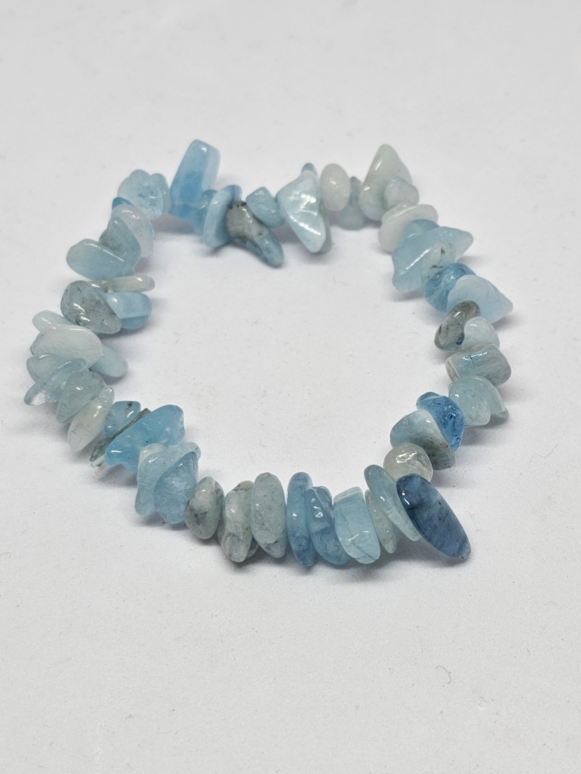 Aquamarine Chip Crystal Bracelet - Rivendell Shop