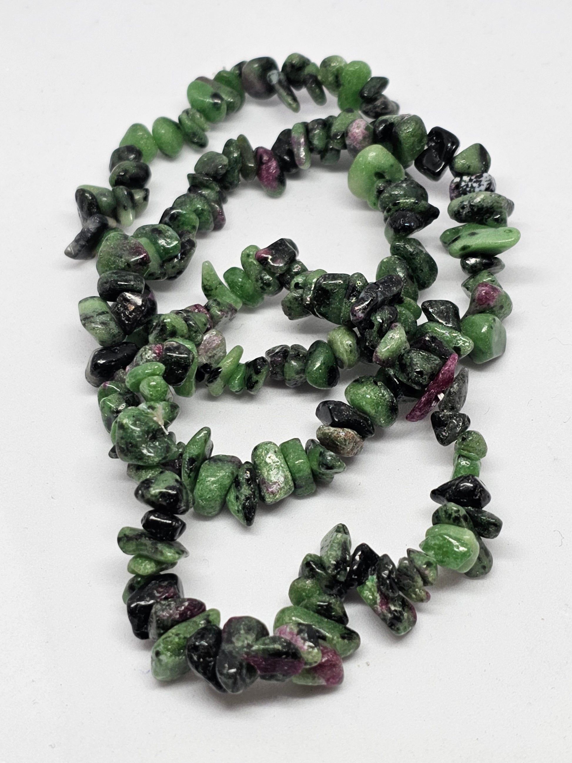 Ruby Zoisite Chip Crystal Bracelet - Rivendell Shop