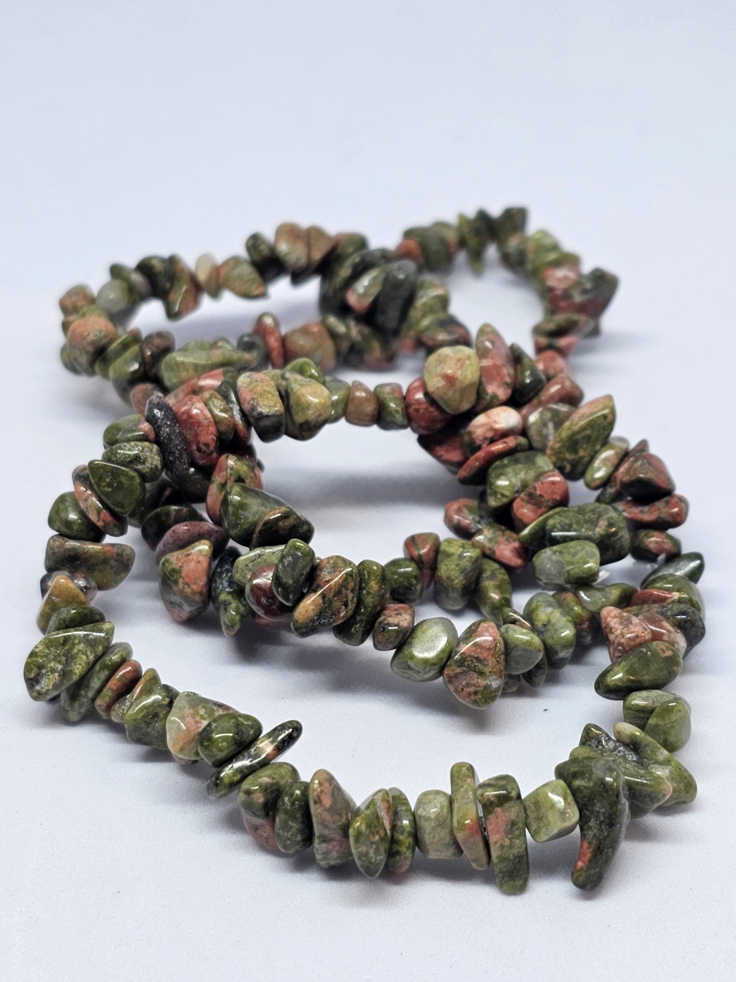 Unakite Chip Crystal Bracelet - Rivendell Shop