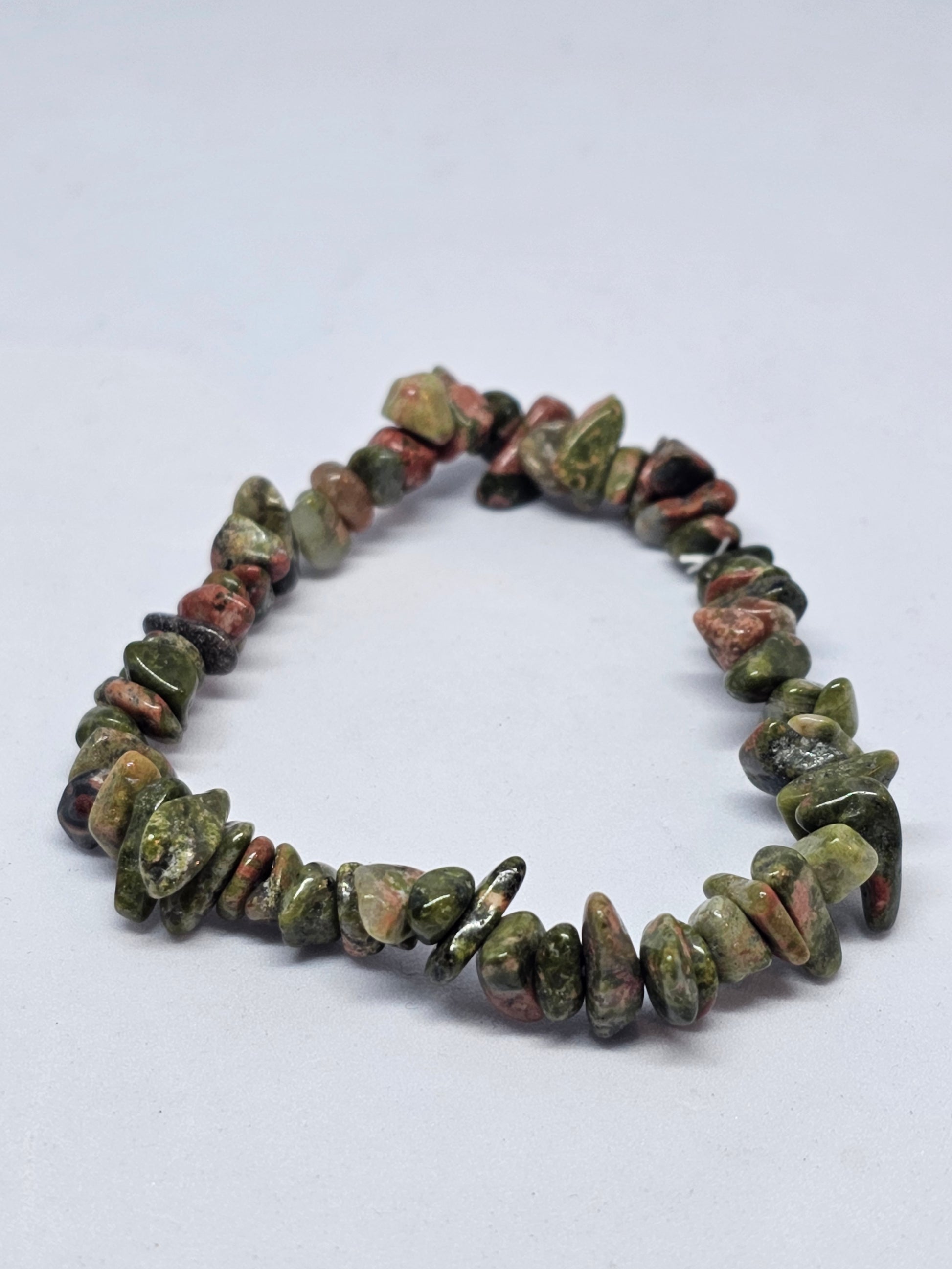 Unakite Chip Crystal Bracelet - Rivendell Shop