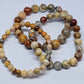 Crazy Lace Agate Round Bead Bracelet - Rivendell Shop