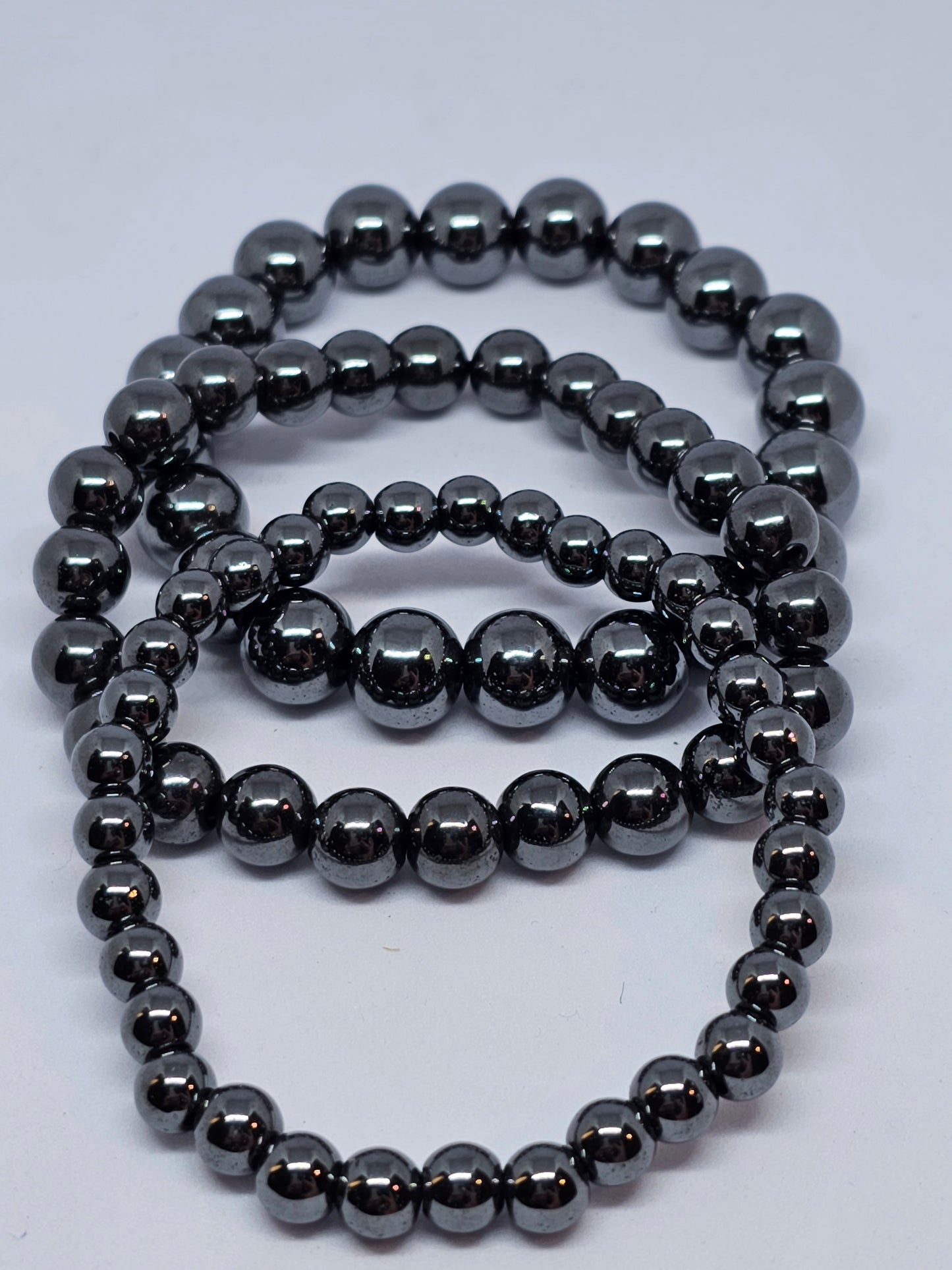 Hematite Round Bead Bracelet - Rivendell Shop