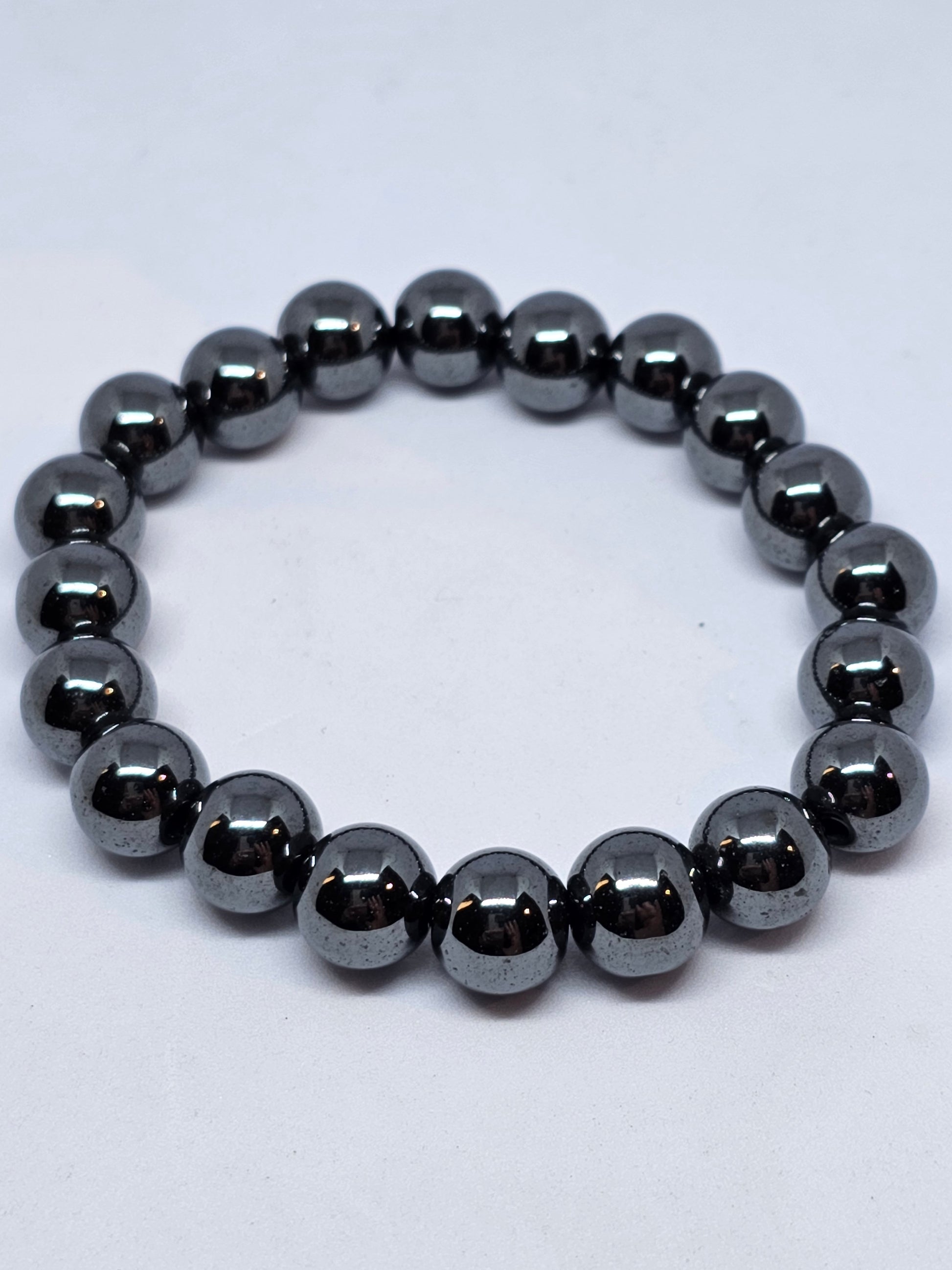 Hematite Round Bead Bracelet - Rivendell Shop