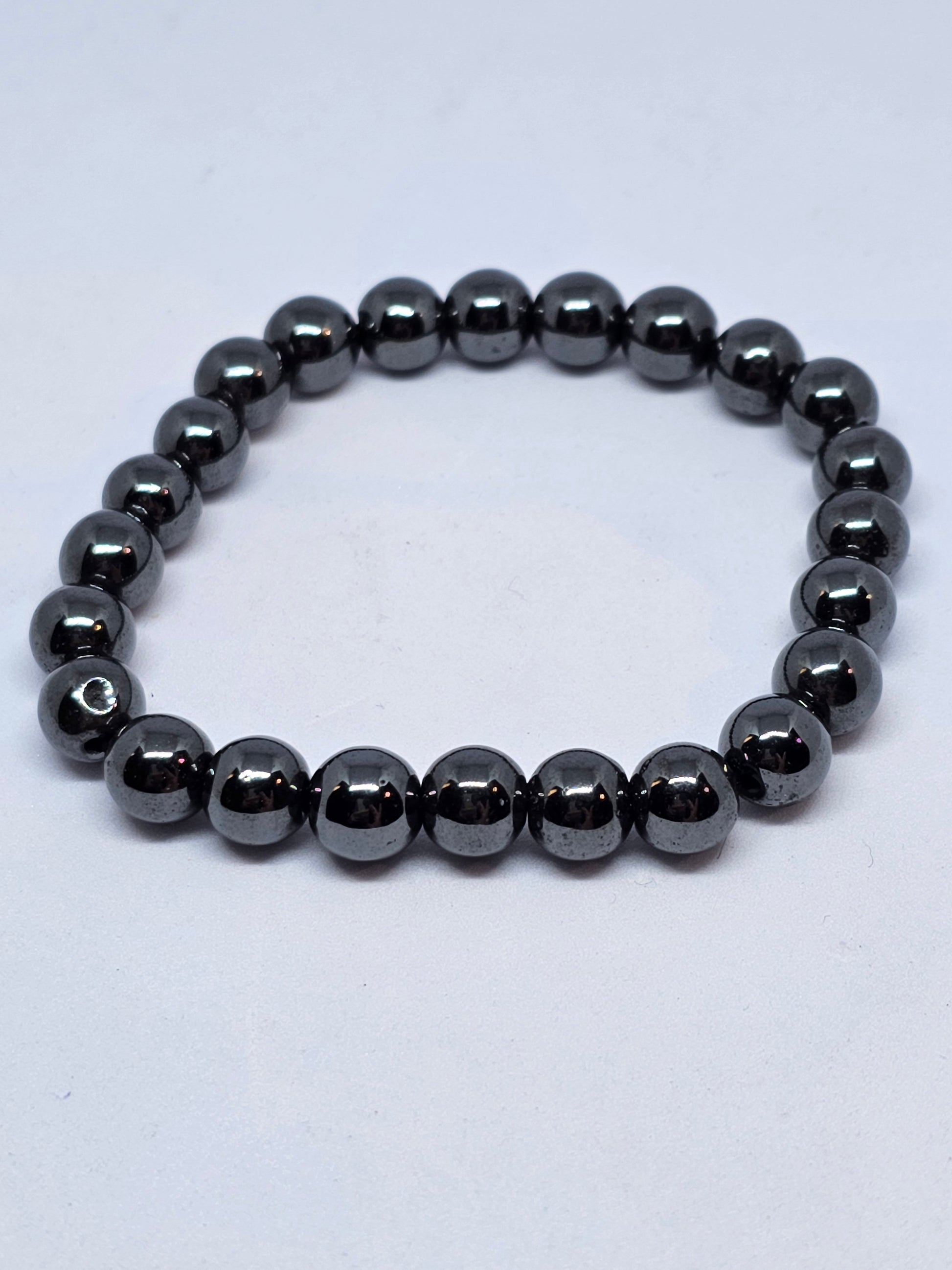 Hematite Round Bead Bracelet - Rivendell Shop