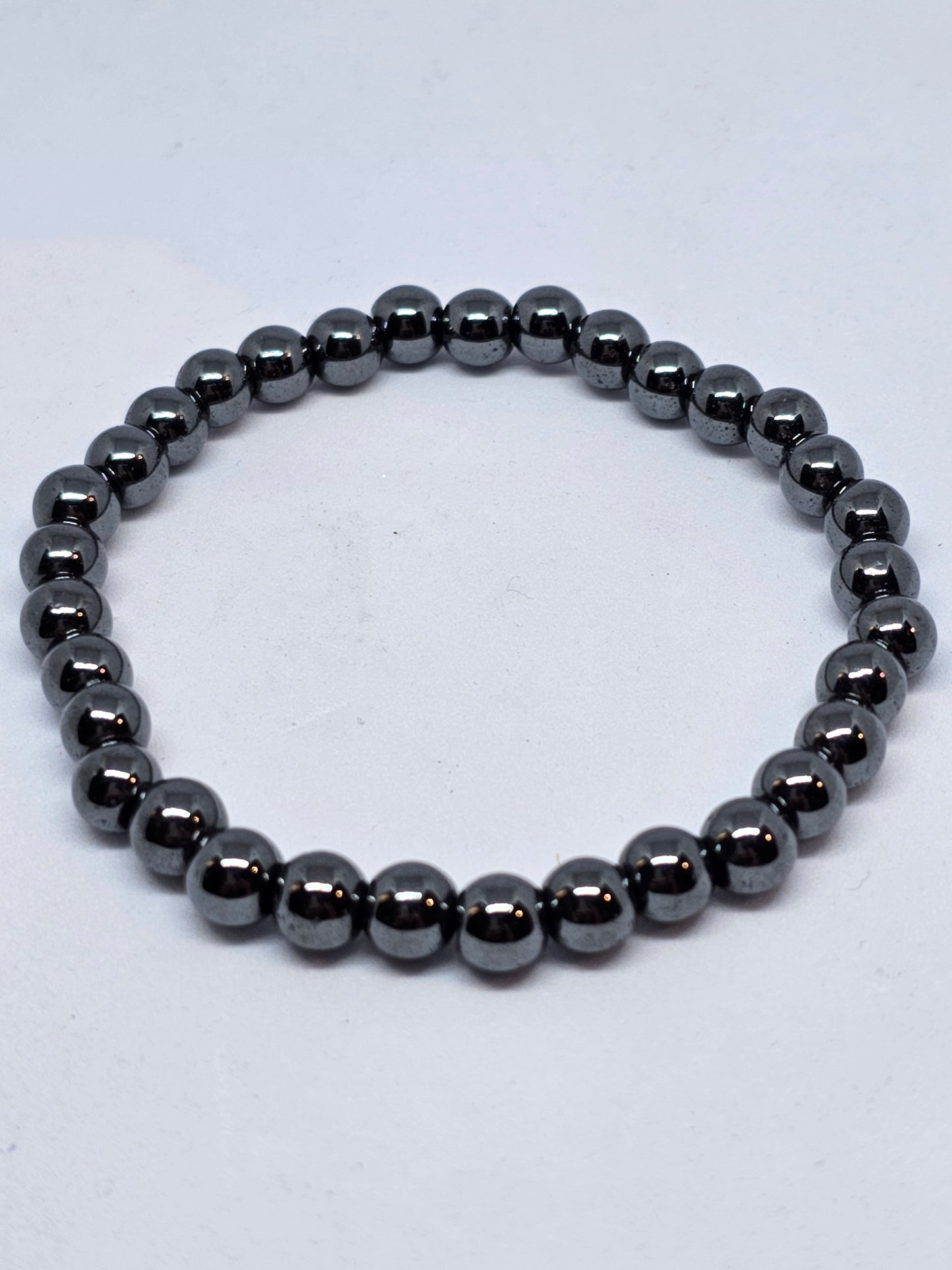 Hematite Round Bead Bracelet - Rivendell Shop