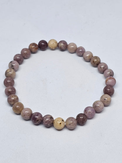Lepidolite Round Bead Crystal Bracelet - Rivendell Shop