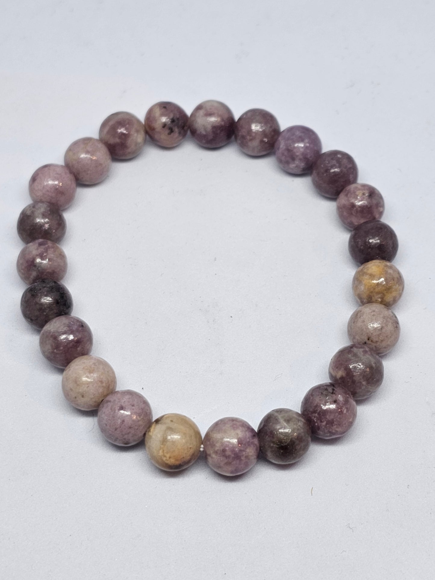 Lepidolite Round Bead Crystal Bracelet - Rivendell Shop