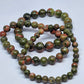 Unakite Round Bead Crystal Bracelet - Rivendell Shop