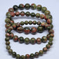 Unakite Round Bead Crystal Bracelet - Rivendell Shop