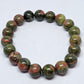 Unakite Round Bead Crystal Bracelet - Rivendell Shop