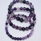 Purple Fluorite Round Bead Crystal Bracelet - Rivendell Shop