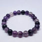 Purple Fluorite Round Bead Crystal Bracelet - Rivendell Shop