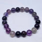 Purple Fluorite Round Bead Crystal Bracelet - Rivendell Shop