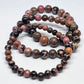 Rhodonite Round Bead Crystal Bracelet - Rivendell Shop