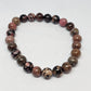 Rhodonite Round Bead Crystal Bracelet - Rivendell Shop