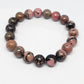 Rhodonite Round Bead Crystal Bracelet - Rivendell Shop
