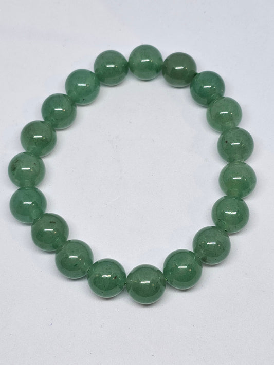 Green Aventurine Round Bead Crystal Bracelet - Rivendell Shop