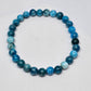 Blue Apatite Round Bead Crystal Bracelet - Rivendell Shop