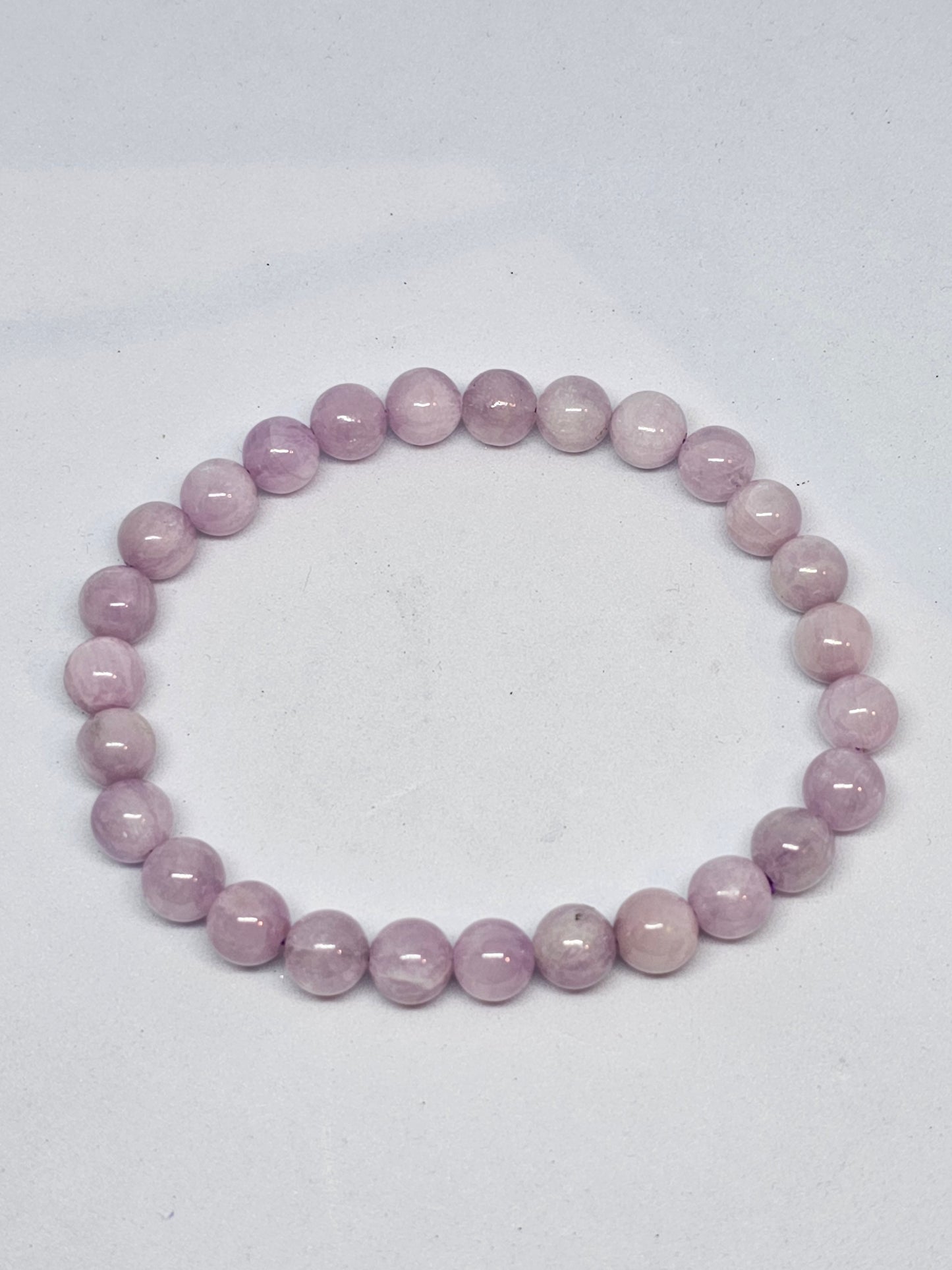 Kunzite Round Bead Crystal Bracelet - Rivendell Shop