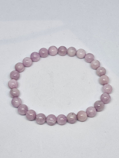 Kunzite Round Bead Crystal Bracelet - Rivendell Shop