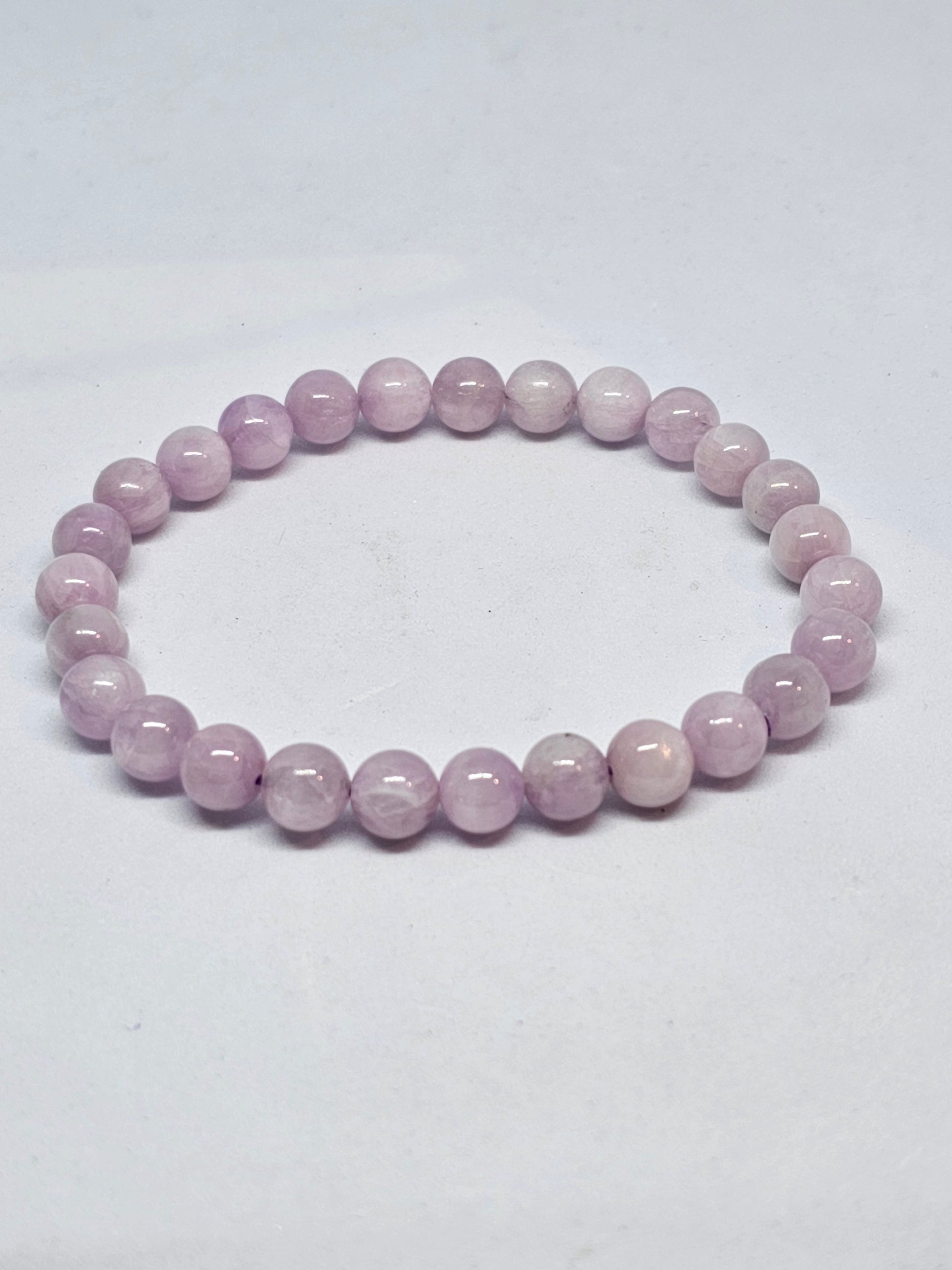 Kunzite Round Bead Crystal Bracelet - Rivendell Shop