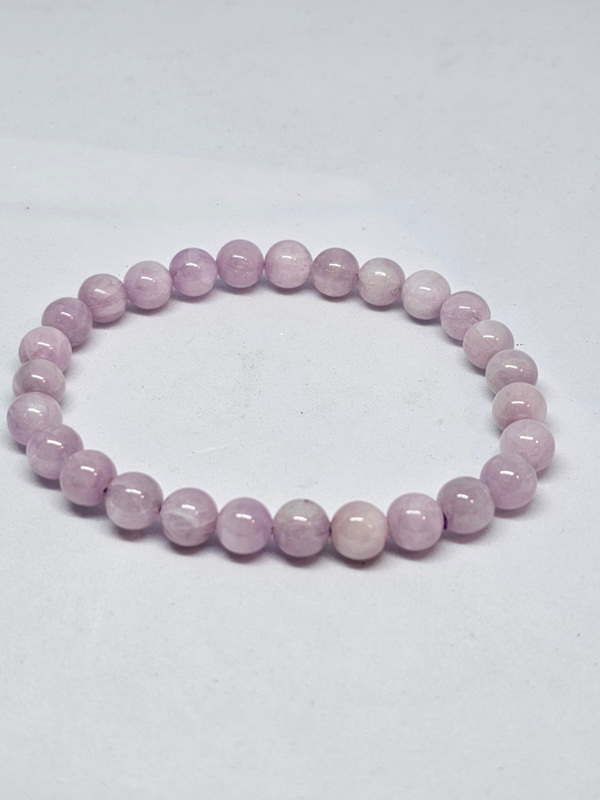 Kunzite Round Bead Crystal Bracelet - Rivendell Shop