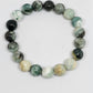 Moss Agate Round Bead Crystal Bracelet - Rivendell Shop