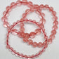 Cherry Quartz Round Bead Crystal Bracelet - Rivendell Shop