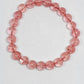 Cherry Quartz Round Bead Crystal Bracelet - Rivendell Shop