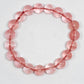 Cherry Quartz Round Bead Crystal Bracelet - Rivendell Shop