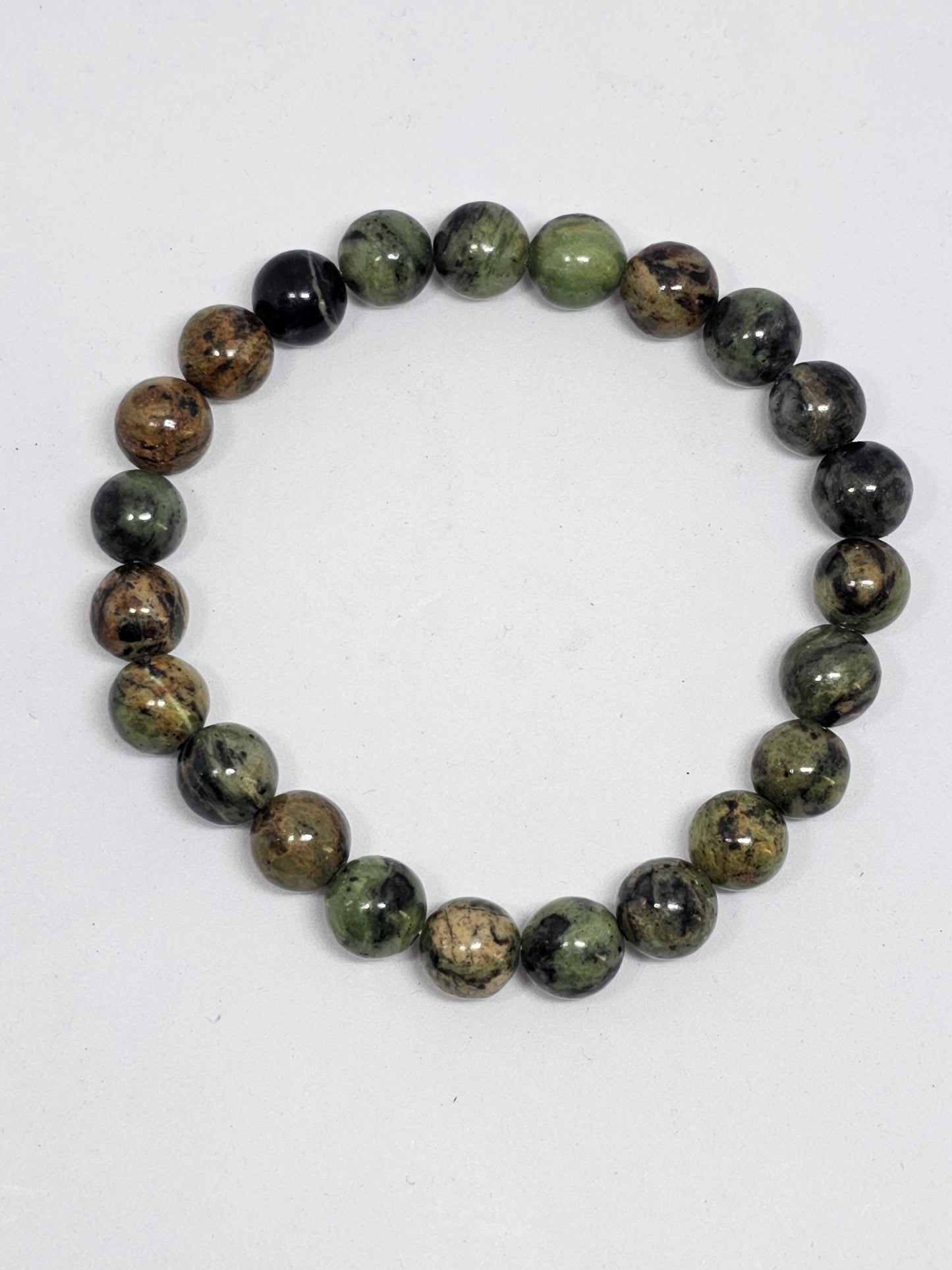 Serpentine Round Bead Crystal Bracelet - Rivendell Shop