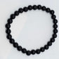 Black Onyx Round Bead Crystal Bracelet - Rivendell Shop