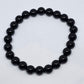 Black Onyx Round Bead Crystal Bracelet - Rivendell Shop