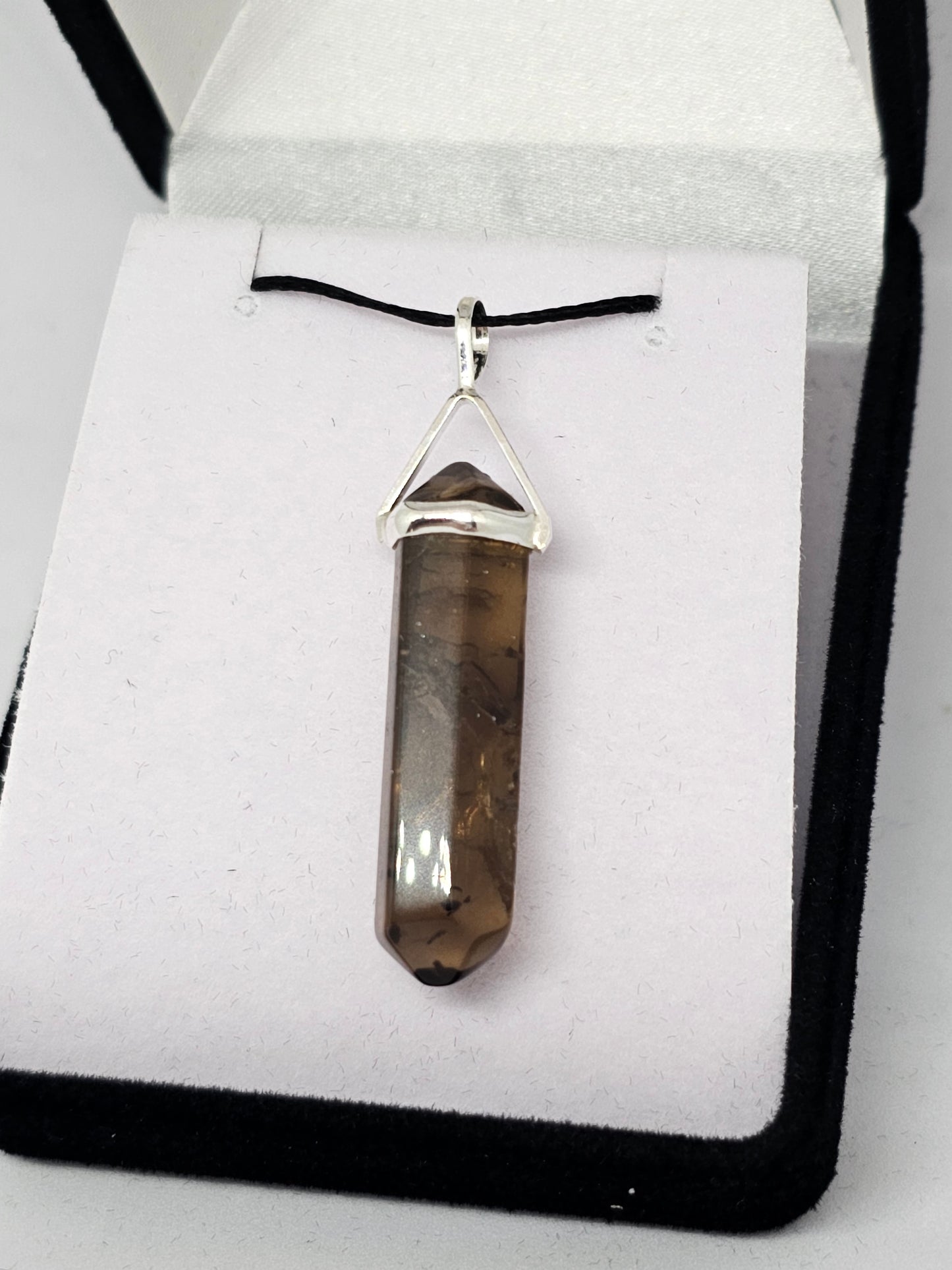 Smoky Quartz Silver Point Pendant - Rivendell Shop