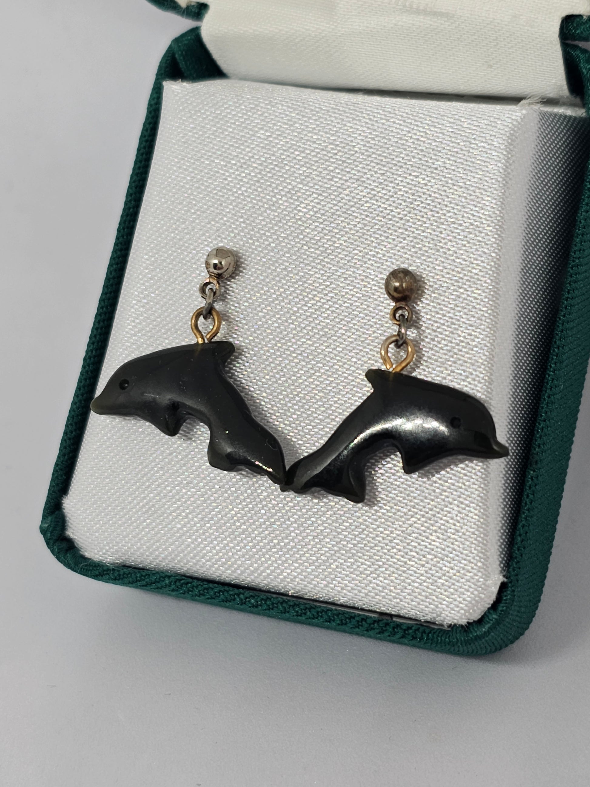 Dolphin Greenstone Earrings - Rivendell Shop