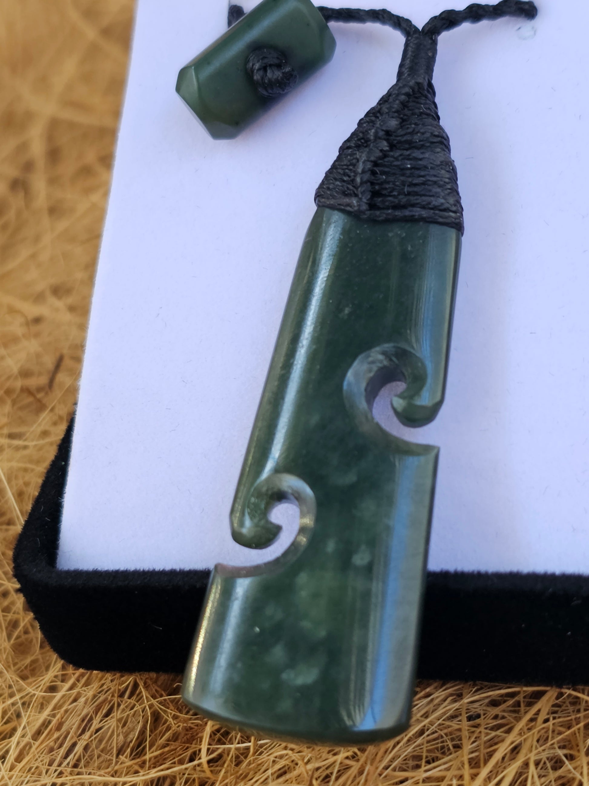 Greenstone Toki with Koru Indentation - Rivendell Shop